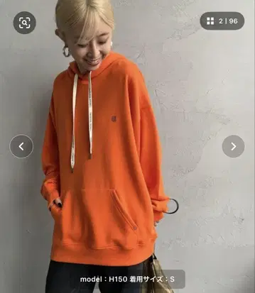 유니버셜 오버롤 후드티 오렌지