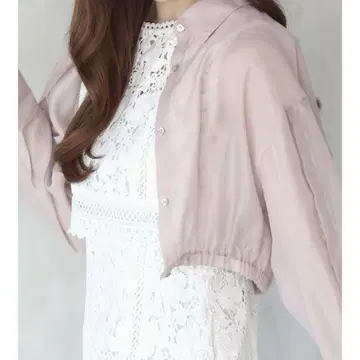 핑크 크롭 자켓 긴팔