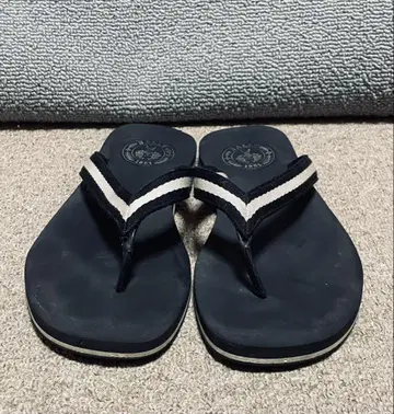 BALLY 텅 스트라이프 가죽 샌들 블랙