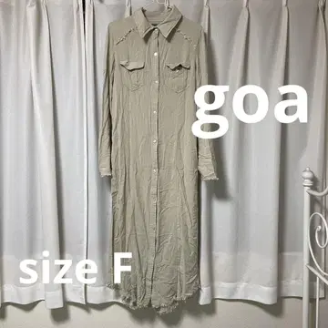 GOA 린넨 셔츠 원피스 프리 긴팔 그랑지 y2k 헤이세이 린넨