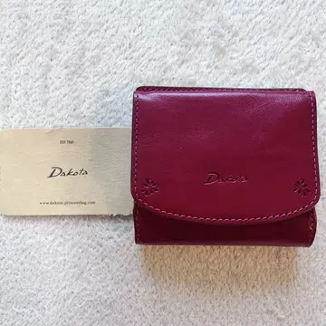 미사용 다코타 Dakota 밤비나 가죽 2단 접이식 지갑 레드 빨간색