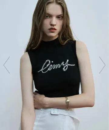 eimy istoire 비쥬 자수 슬리브리스 니트