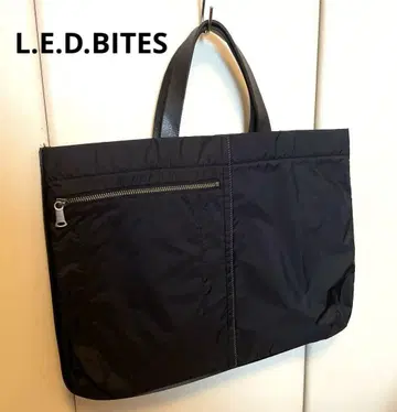 L.E.D.BITES 블랙 나일론 브리프 케이스 (얇은 바닥, 경량)
