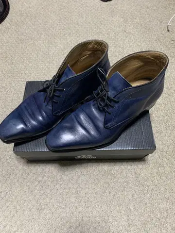 CERBERO 네이비 가죽 처카 부츠 27cm ITALY