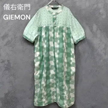 기우에몬 GIEMON 기에몬 쿠루메 가스리 원피스 플라워 컷 레이스
