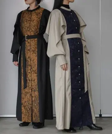 ezick 자카드 셔츠 원피스
