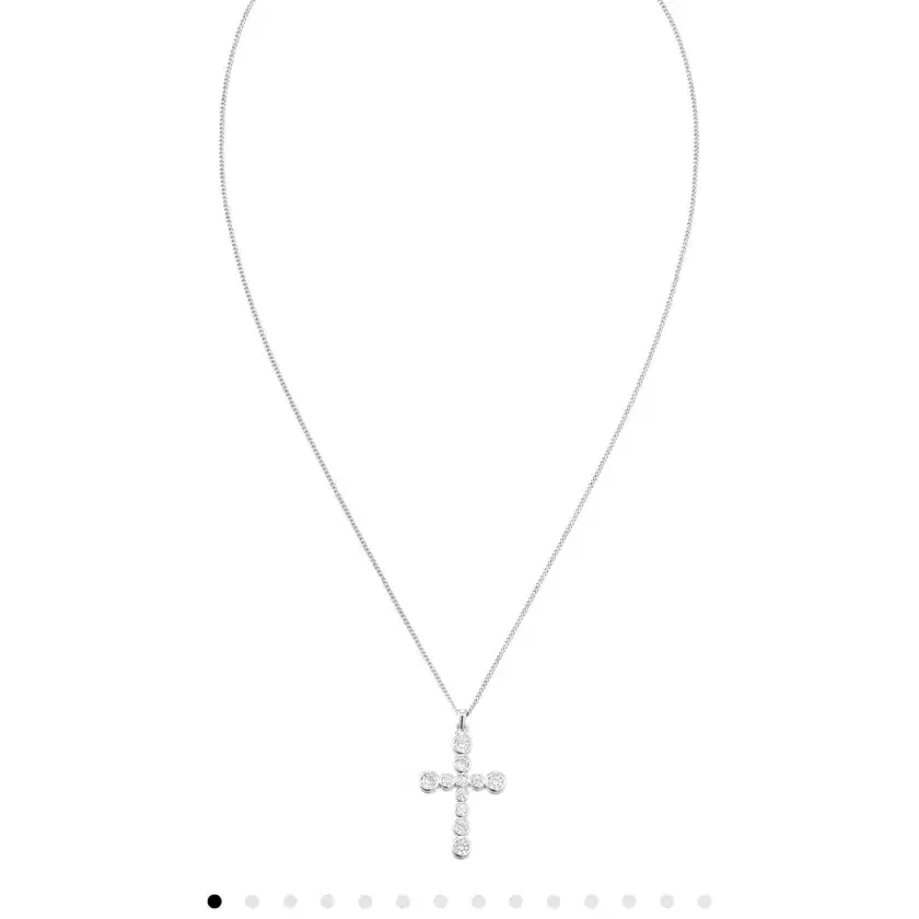 Numbering #3729 Cross Necklace White #넘버링3729,#넘버링