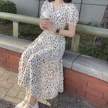 가나자와 포라스 점 한정판 스나이델 snidel 퍼프 슬리 롱 원피스