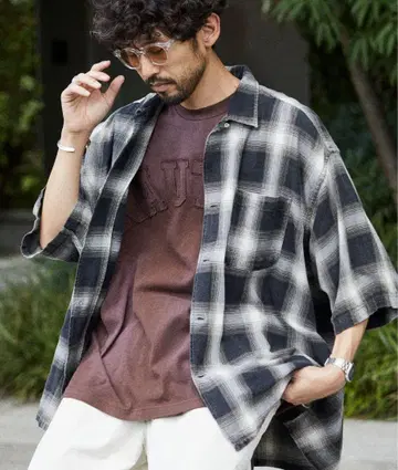 NAUTICA 노티카 페이디드 숏 슬리브 셔츠