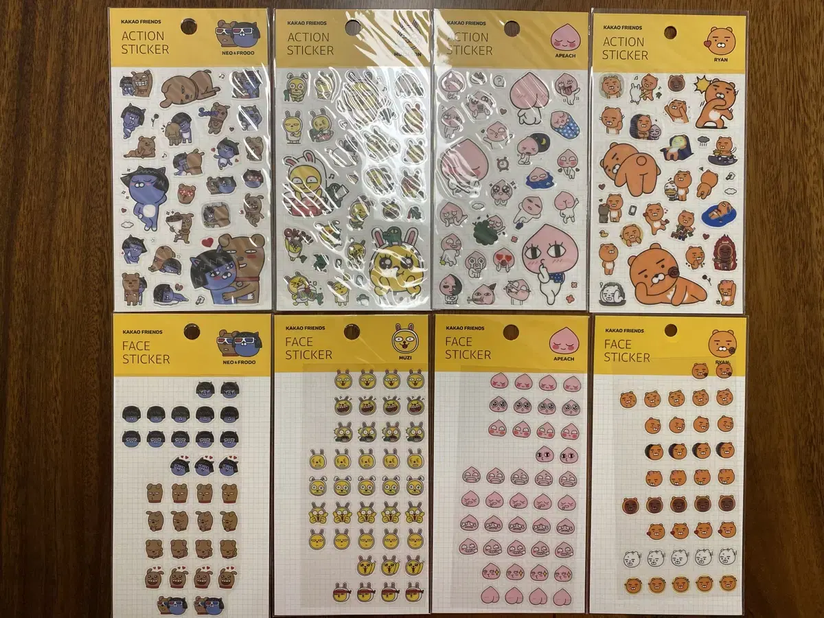 Early Kakao Friends stickers in bulk, 8 types