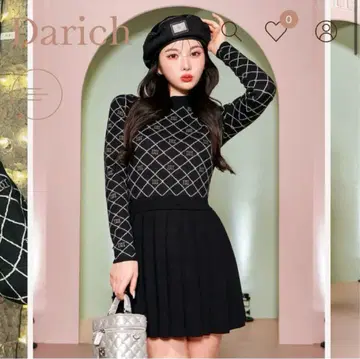 Darich 다이아 로고 니트 미니 원피스
