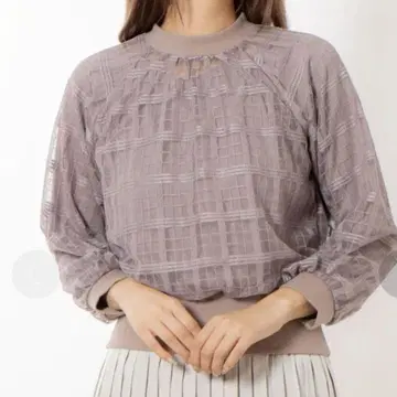 쁘띠 하이넥 이너가 포함된 체크 무늬 풀오버 12Twelve Agenda