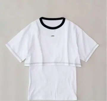 MAISON SPECIAL 레이어드 숏 티셔츠 화이트 반팔 티셔츠
