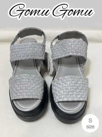고무 고무 Gomu56 통굽 샌들 세탁 가능 저반발 경량 S 실버