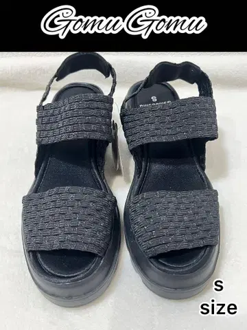 고무 고무 Gomu56 통굽 샌들 세탁 가능 저반발 경량 S 블랙
