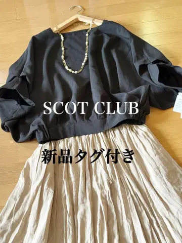 택 포함 새상품 SCOTCLUB 턱 돌먼 소매 오버 블라우스
