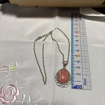 실버 925 로즈 쿼츠 목걸이