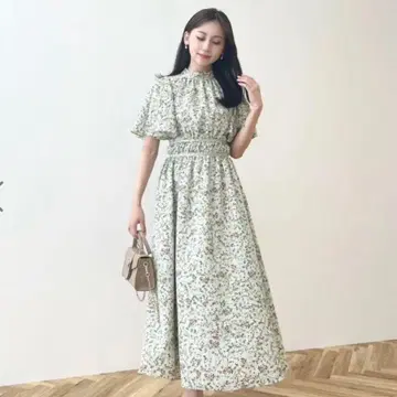 새상품급 하루 히로인 꽃무늬 원피스 민트