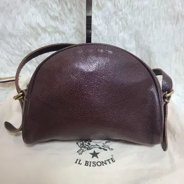 ILBISONTE 숄더백 가죽 초승달형 수납 가방 브라운