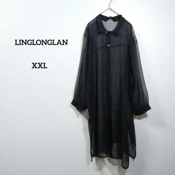 LINGLONGLAN 블라우스 셔츠 XXL 시어 셔츠 쉬폰 비침