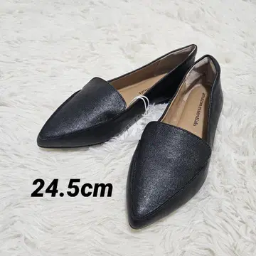 로퍼 스틸레토 여성용 블랙 합성 피혁 24.5cm