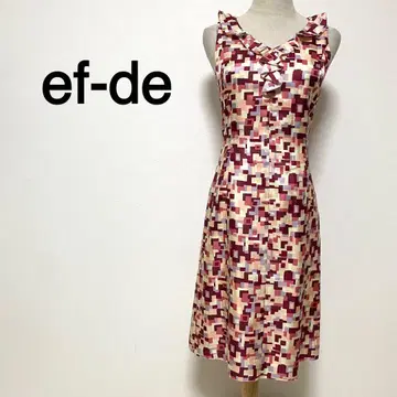 ef-de 올 패턴 프릴 디자인 슬리브리스 원피스