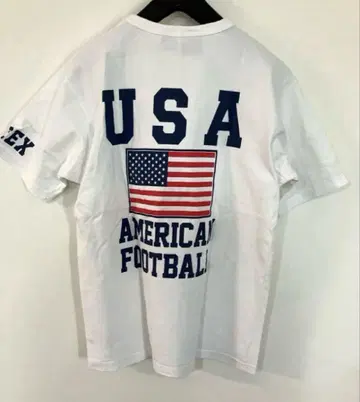 아비렉스 티셔츠 화이트 NFL 미식축구 USA 빅 로고 헤비 웨이트