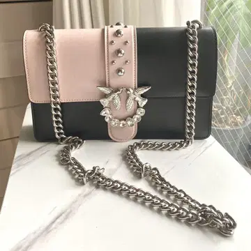 핑코 PINKO 숄더백 블랙과 핑크 바이컬러