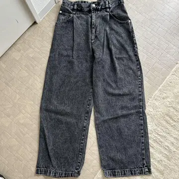 WEGO 블랙 와이드 레그 데님 팬츠 S 사이즈