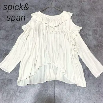 스픽 앤 스팬 프릴 V 넥 블라우스 내추럴 23년 모델