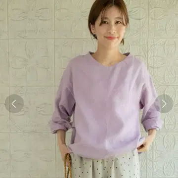 어반 리서치 도어스 린넨 백 턱 셔츠 퍼플 핑크