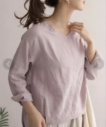 어반 리서치 도어스 린넨 백 턱 풀오버 블라우스 셔츠