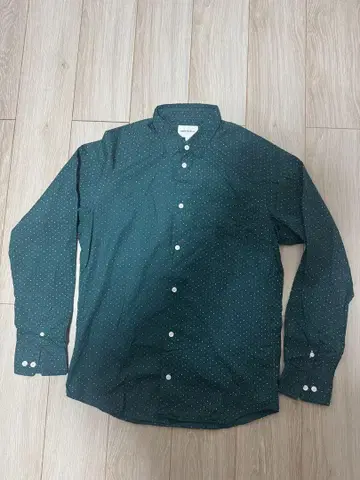 Norse Projects 다크 그린 도트 무늬 긴팔 셔츠