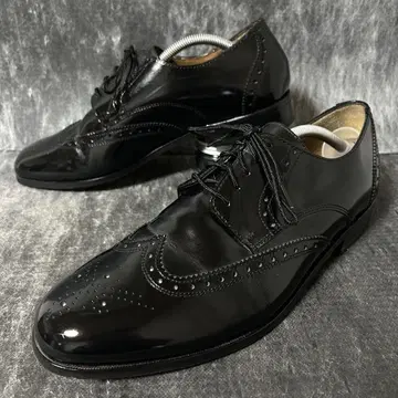 새상품급 FLORSHEIM 윙 칩 가죽 신발 10D 블랙 가죽 신발