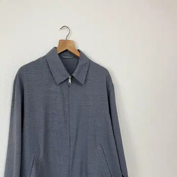 Green Label Relaxing 블루 체크 무늬 집업 자켓