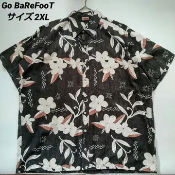 GoBaReFoot 알로하 셔츠 올 패턴 2XL 리버스 프린트