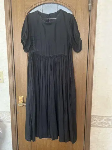 네스트 로프 퍼프 슬리브 린넨 원피스