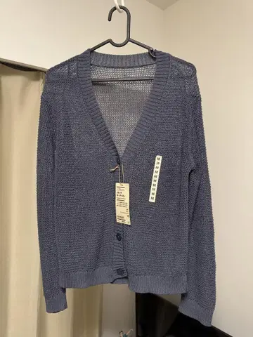 MUJI 무인양품 전 상품 새상품 여성용 헴프 혼방 메쉬 V넥 가디건