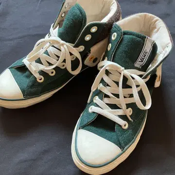 VANS 스니커즈 하이컷 짙은 녹색 스웨이드 24.5