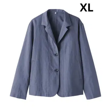 무인양품 MUJI 헴프 코튼 셔츠 자켓 여성 스모키 블루 XL
