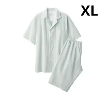무인양품 MUJI 겨드랑이 솔기 없는 축구 직물 반팔 파자마 신사 XL
