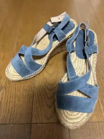 Calzanor 칼자노르/웨지솔 샌들/블루 그레이/22.5cm