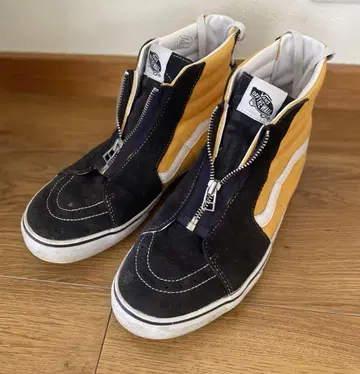 Vans 27.5 스니커즈 블랙/옐로우 컬러 지퍼 하이컷 sk-8