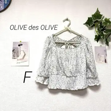 8691-1 OLIVE des OLIVE 꽃무늬 레이스 티셔츠 F