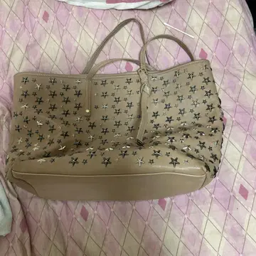 지미추 별 패턴 자수 베이지 숄더백