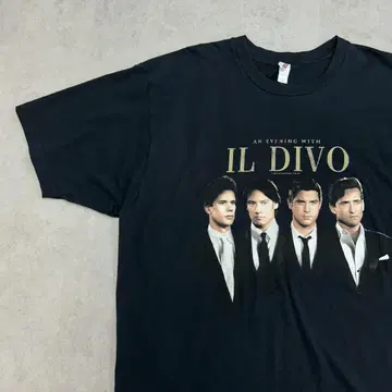 00s IL DIVO 일 디보 투어 티셔츠 구제 의류 블랙 XL