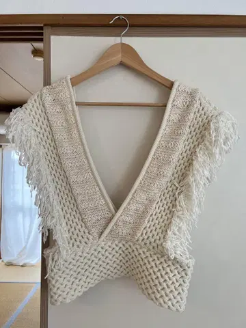 LEINWANDE 프린지 베스트 Patchwork Fringe Top
