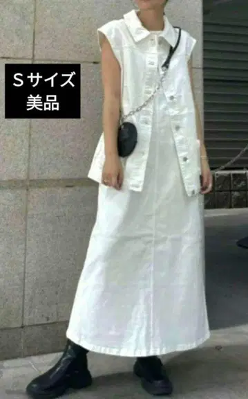 AMERI VEST SET DENIM DRESS S 사이즈