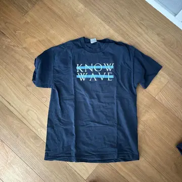 KNOW WAVE 로고 티셔츠 L 네이비