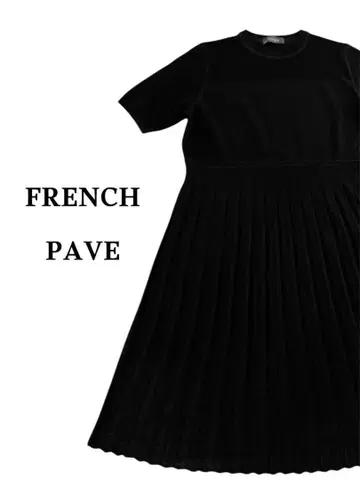 FRENCH PAVE 프렌치 파베 블랙 니트 원피스 검정